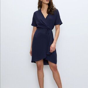Aritzia Babaton Wrap Dress Dark Blue